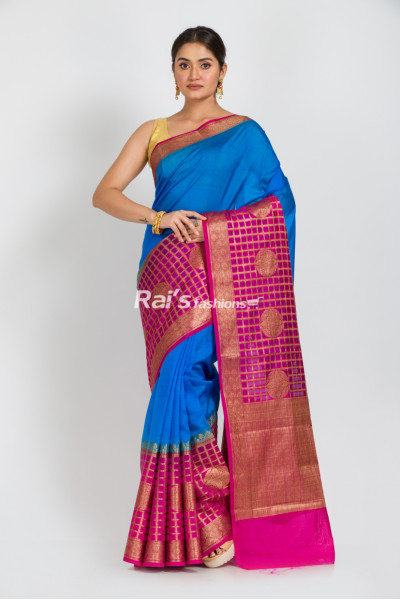 Handloom Soft Silk Saree With Contrast Color Border And Fine Handweaving Butta Design (KR182)